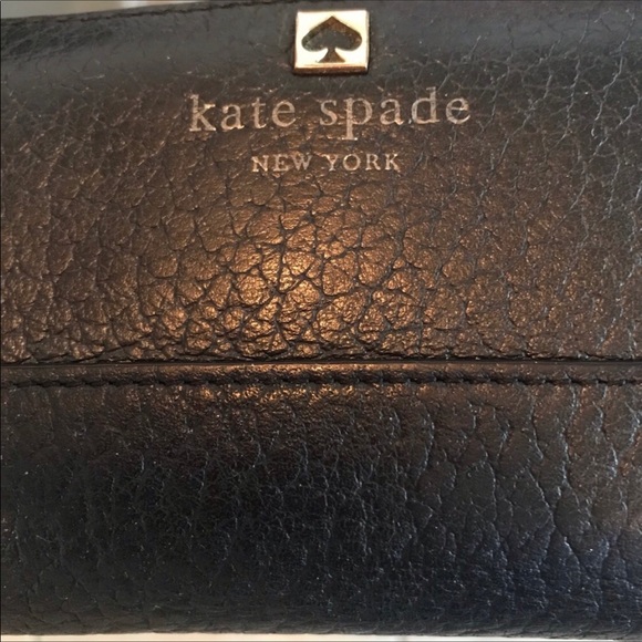 Kate Spade Black Pebbled Leather Southport Avenue Mandy Wristlet Wallet - Picture 5 of 13
